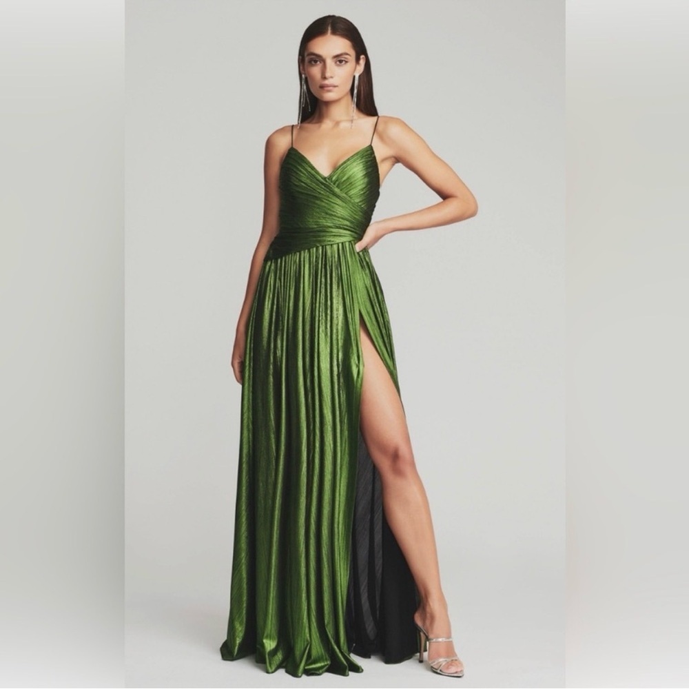 Retrofete Doss Metallic Green Maxi Formal Dress - Picture 11 of 13